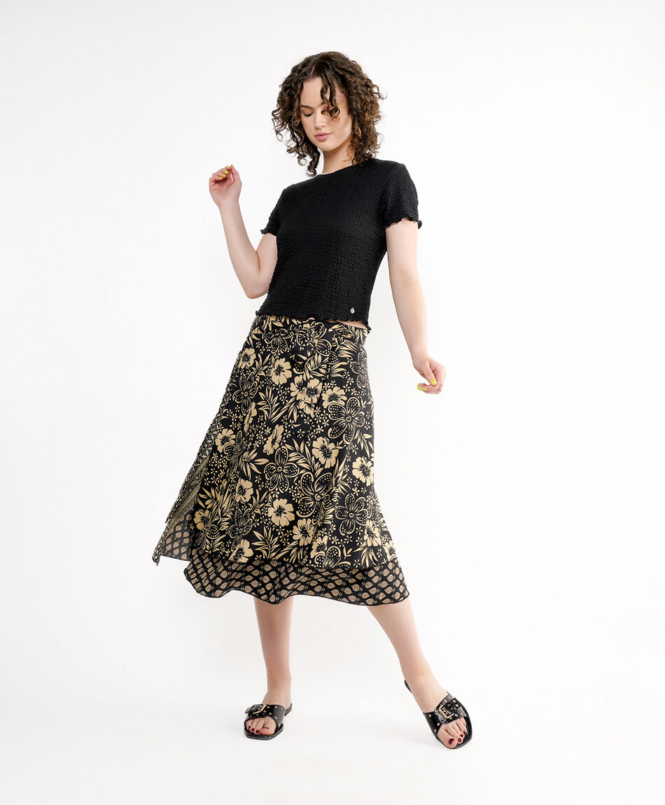 Falda mujer mini mix print