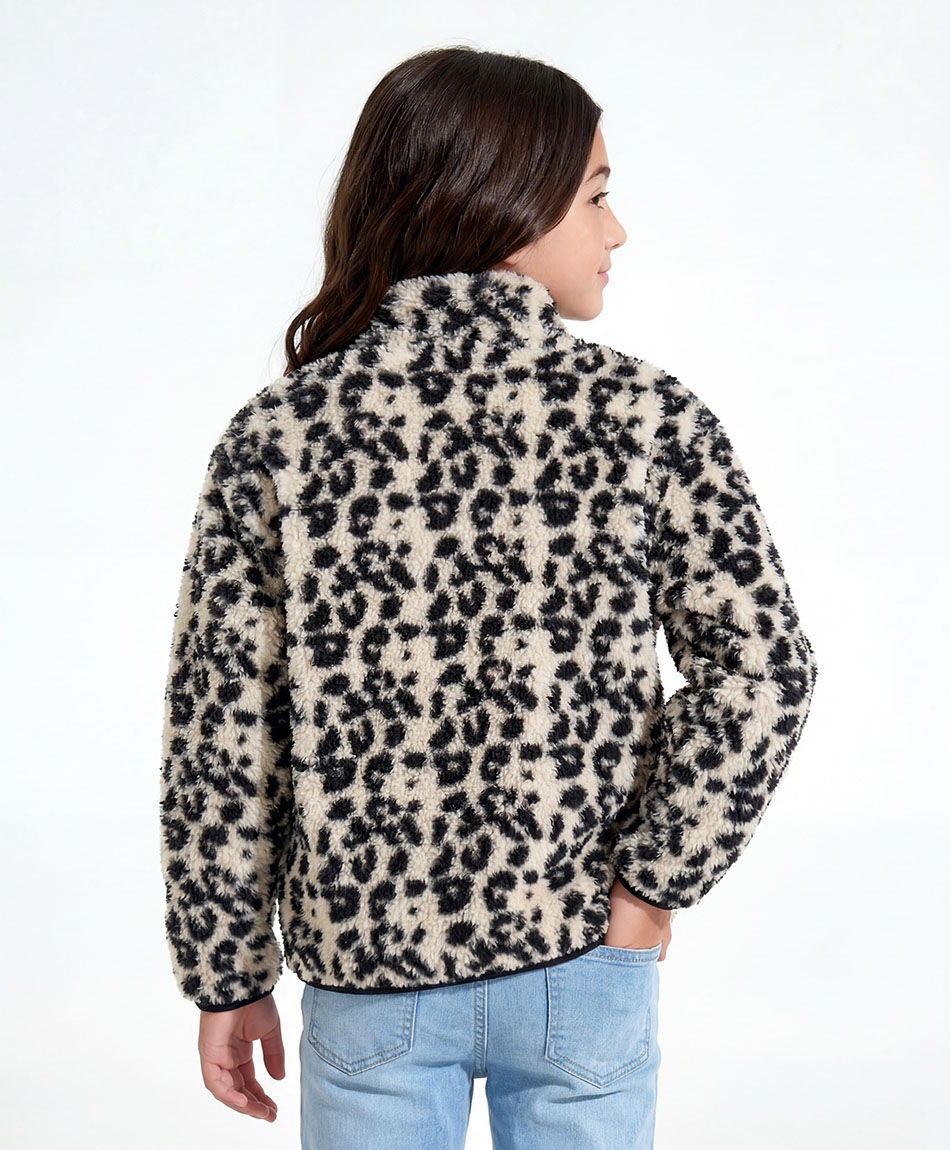Poler&oacute;n ni&ntilde;a sherpas animal print