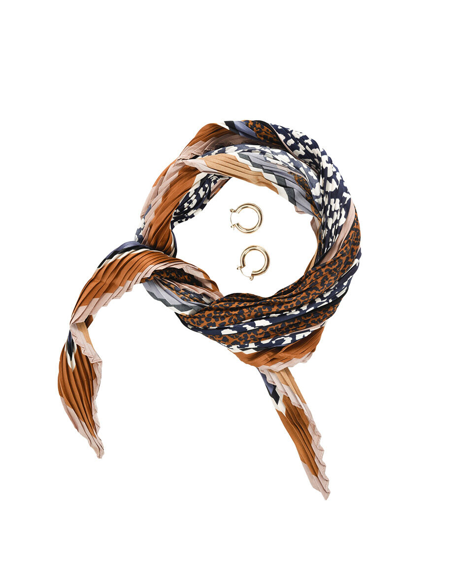 Set aros + pa&ntilde;uelo mujer animal print