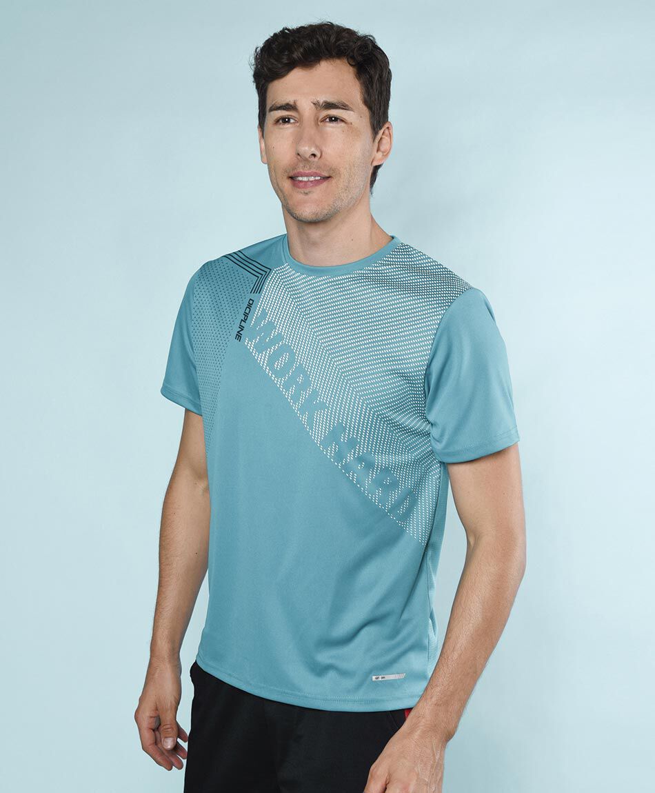 Polera deportiva manga corta cuello redondo