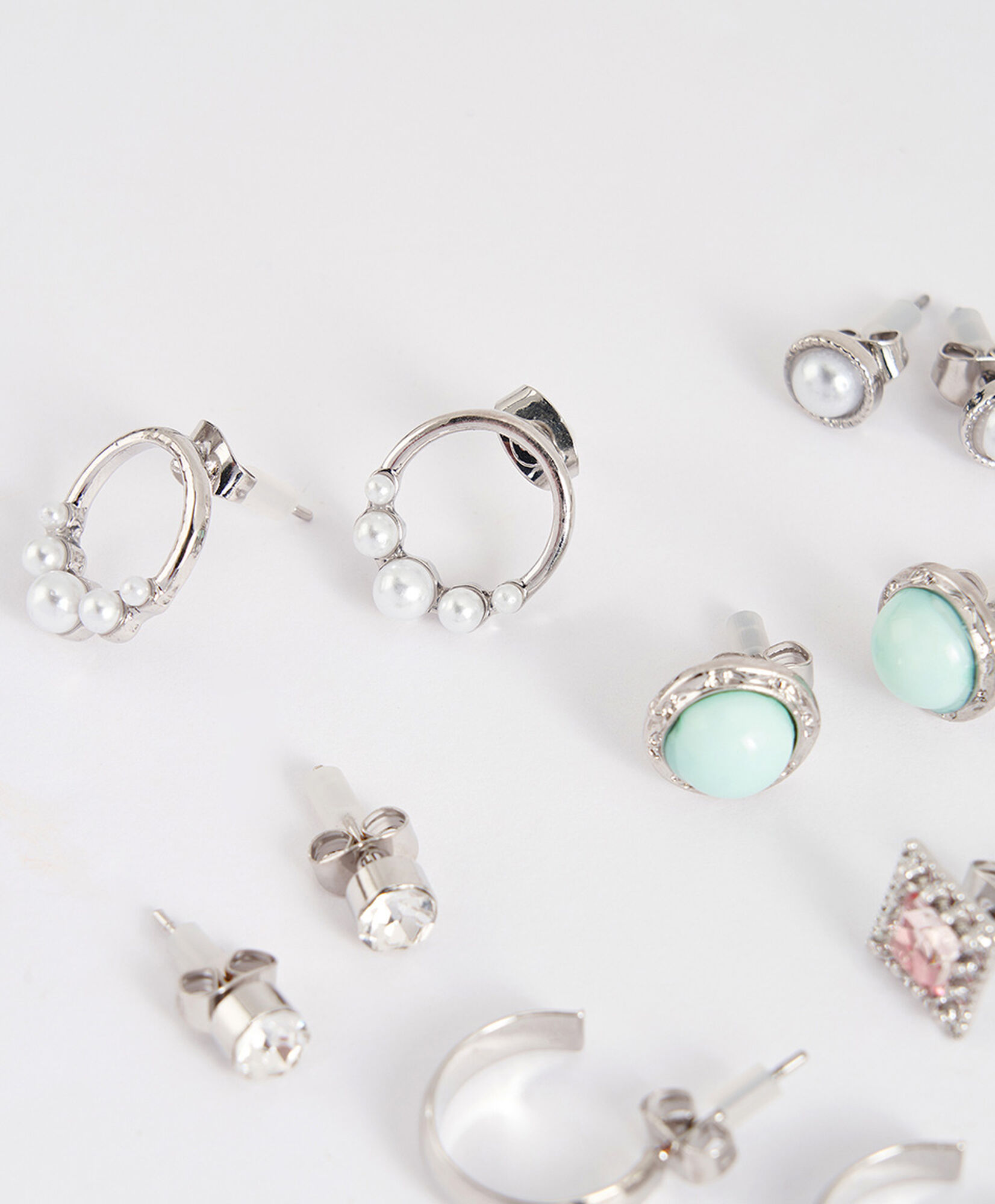 Set 8 aros mujer piedras Set 8 aros mujer piedras