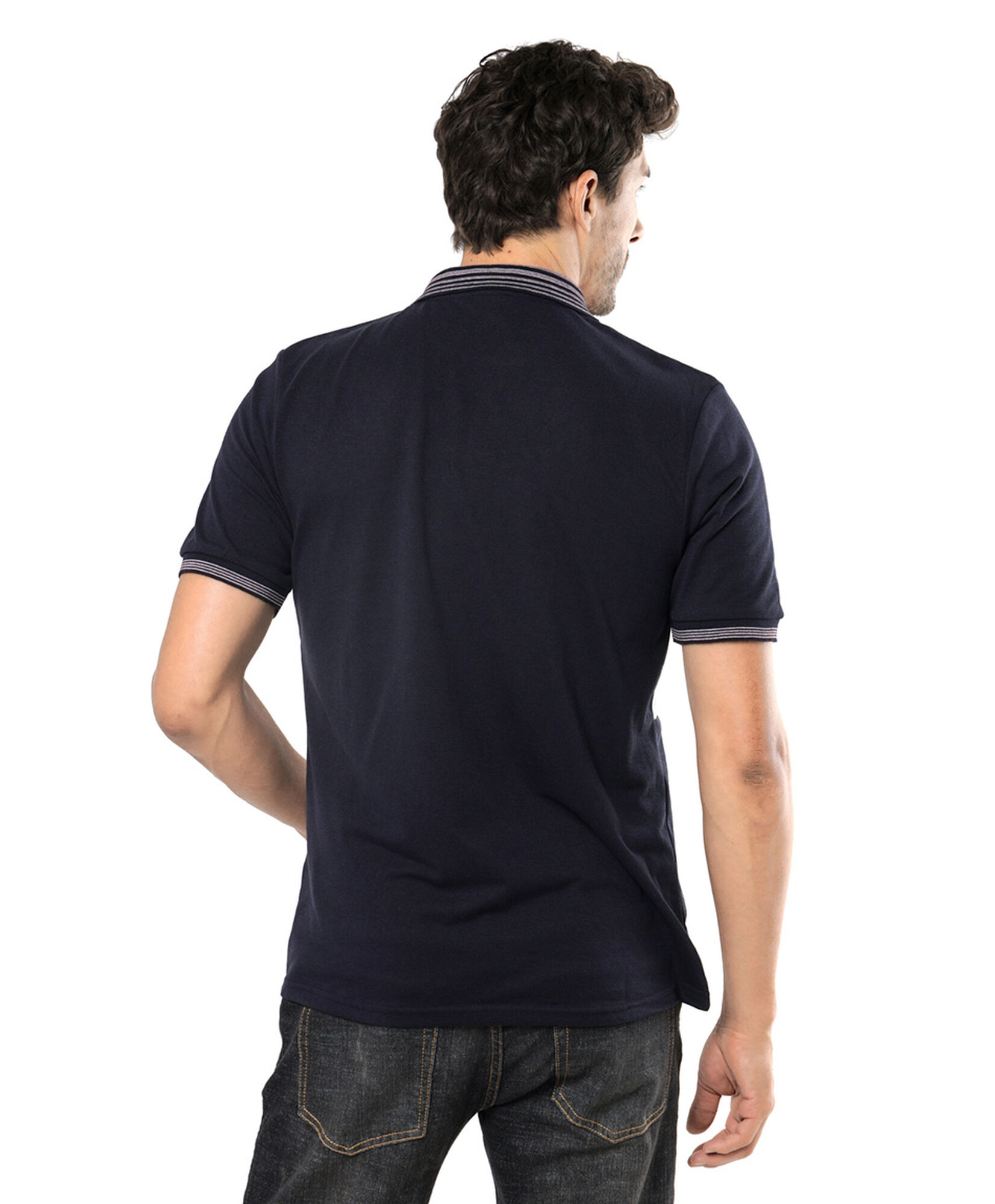 Polera hombre tricolor cuello piqué Polera hombre tricolor cuello piqué