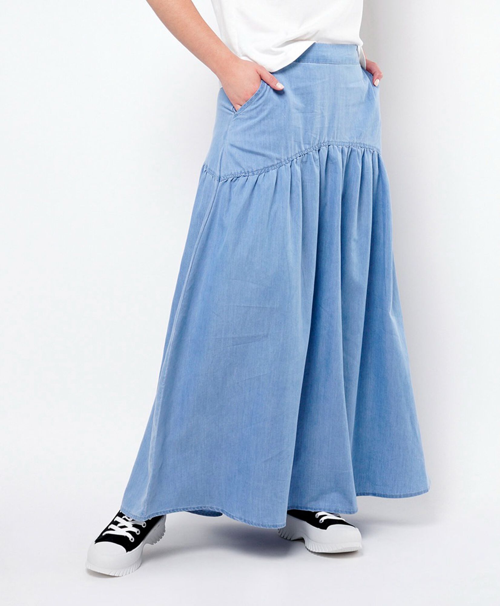 Falda mujer tencel bolsillos Falda mujer tencel bolsillos