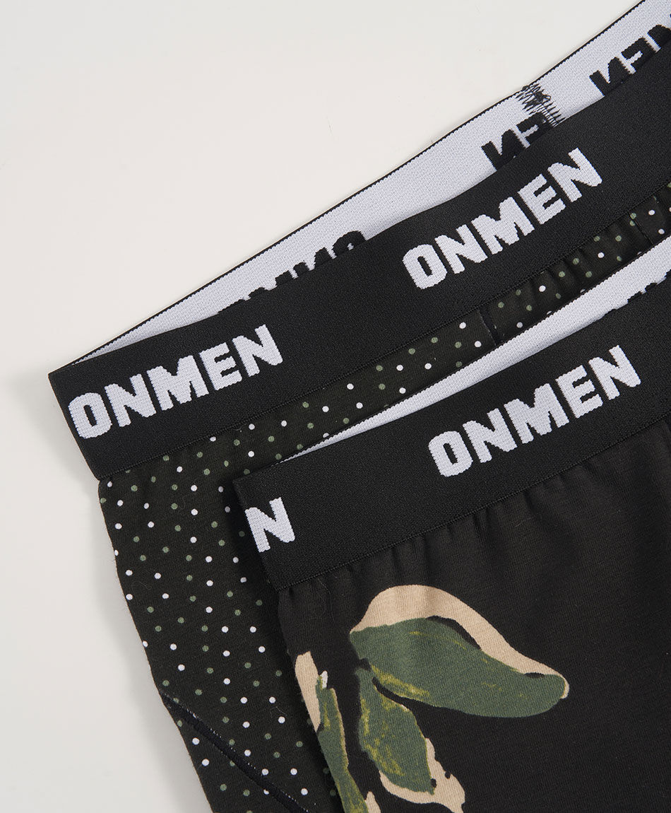 Pack 2 boxer hombre hojas puntos