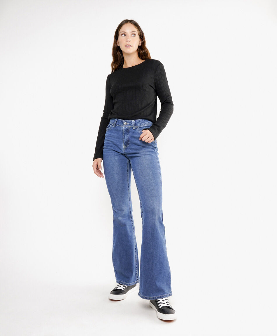Jeans mujer bolsillos bordados