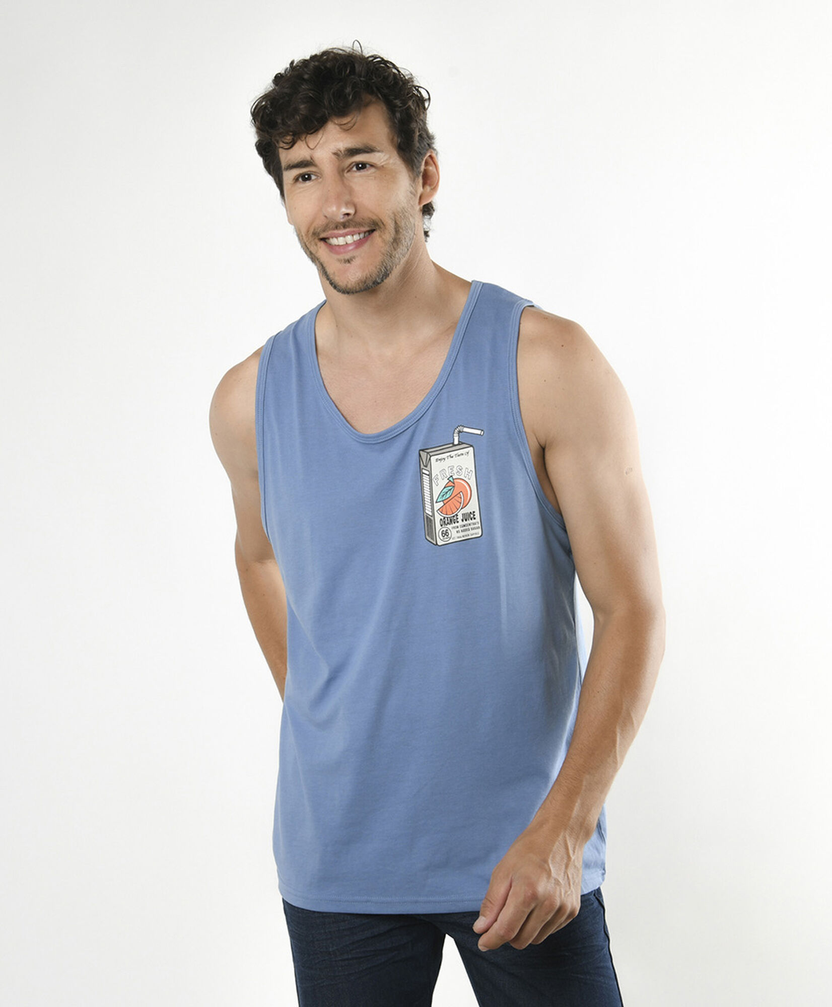 Polera hombre orange juice sin mangas Polera hombre orange juice sin mangas