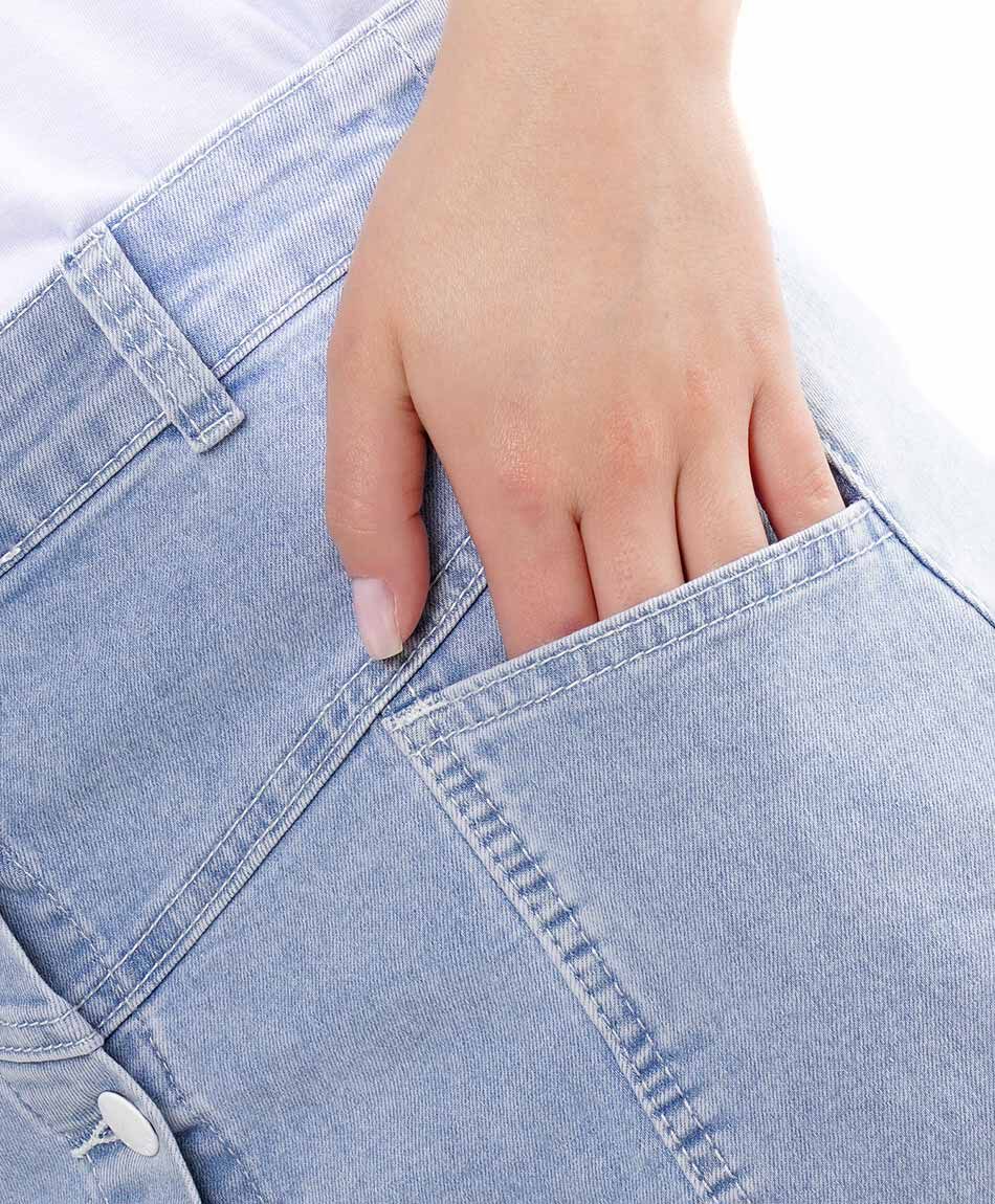 Mini falda mujer cortes bolsillos