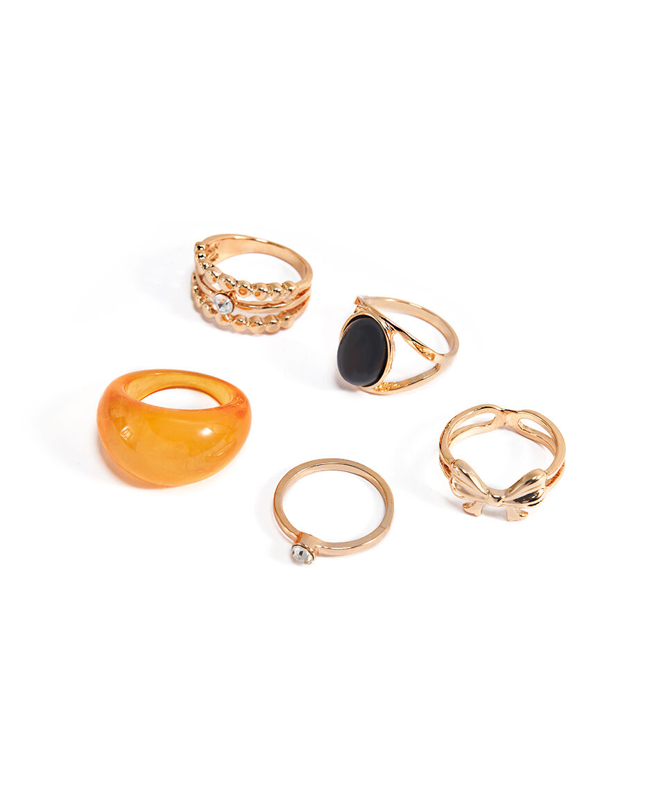 Set anillo mujer fashion dorado