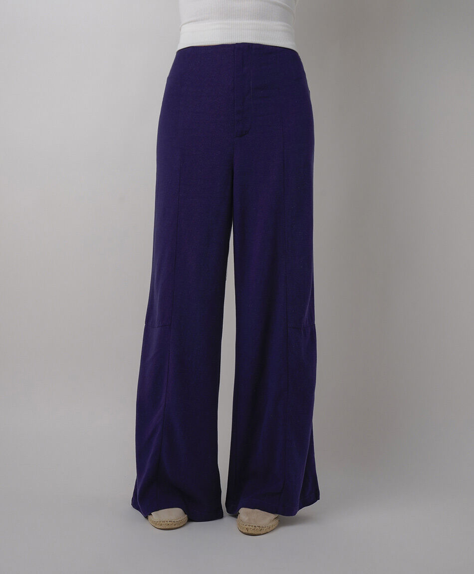 Pantal&oacute;n mujer lino navy