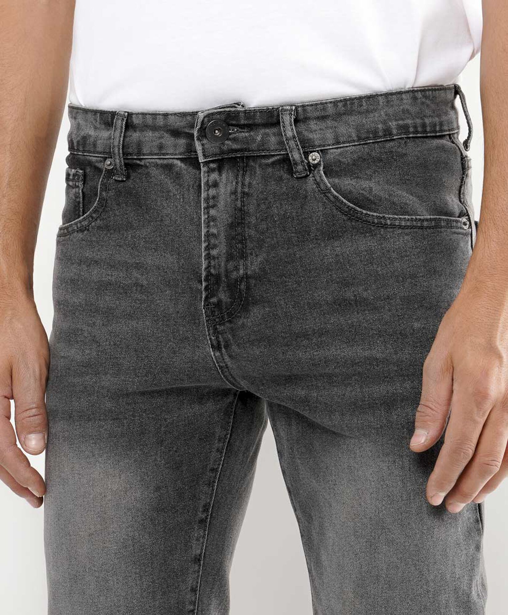 Jeans hombre gris desgastado super skinny fit Jeans hombre gris desgastado super skinny fit