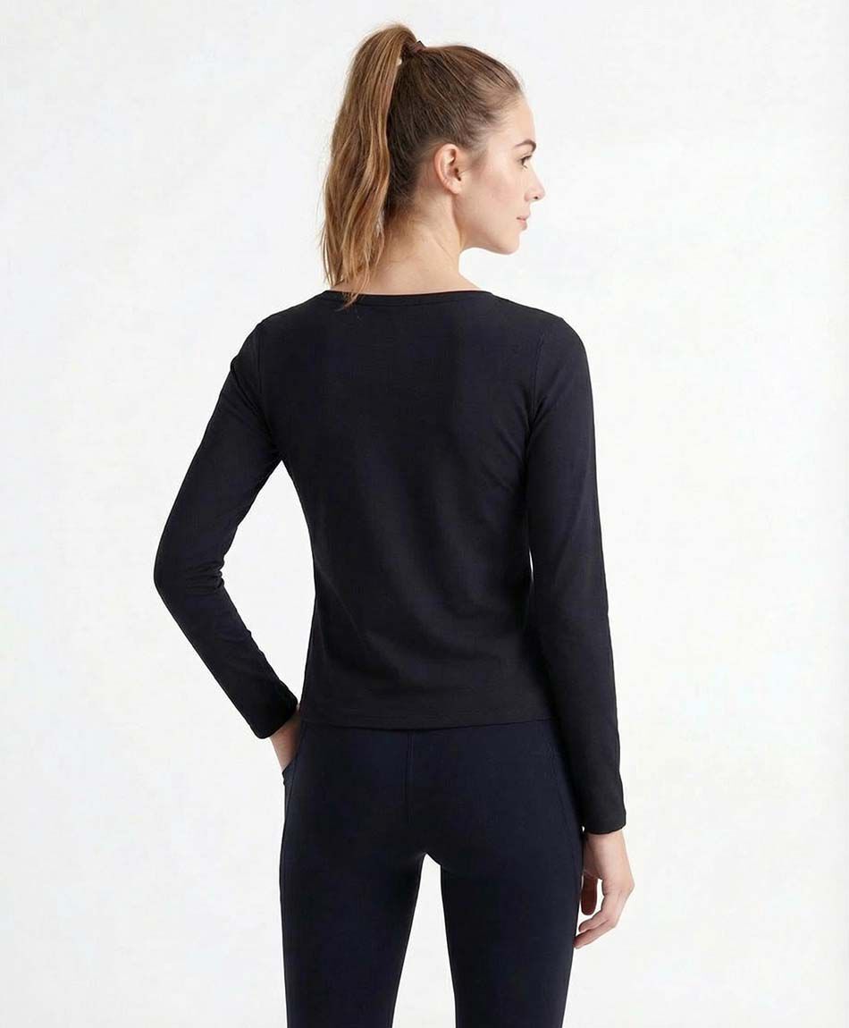 Camiseta mujer lisa termica black