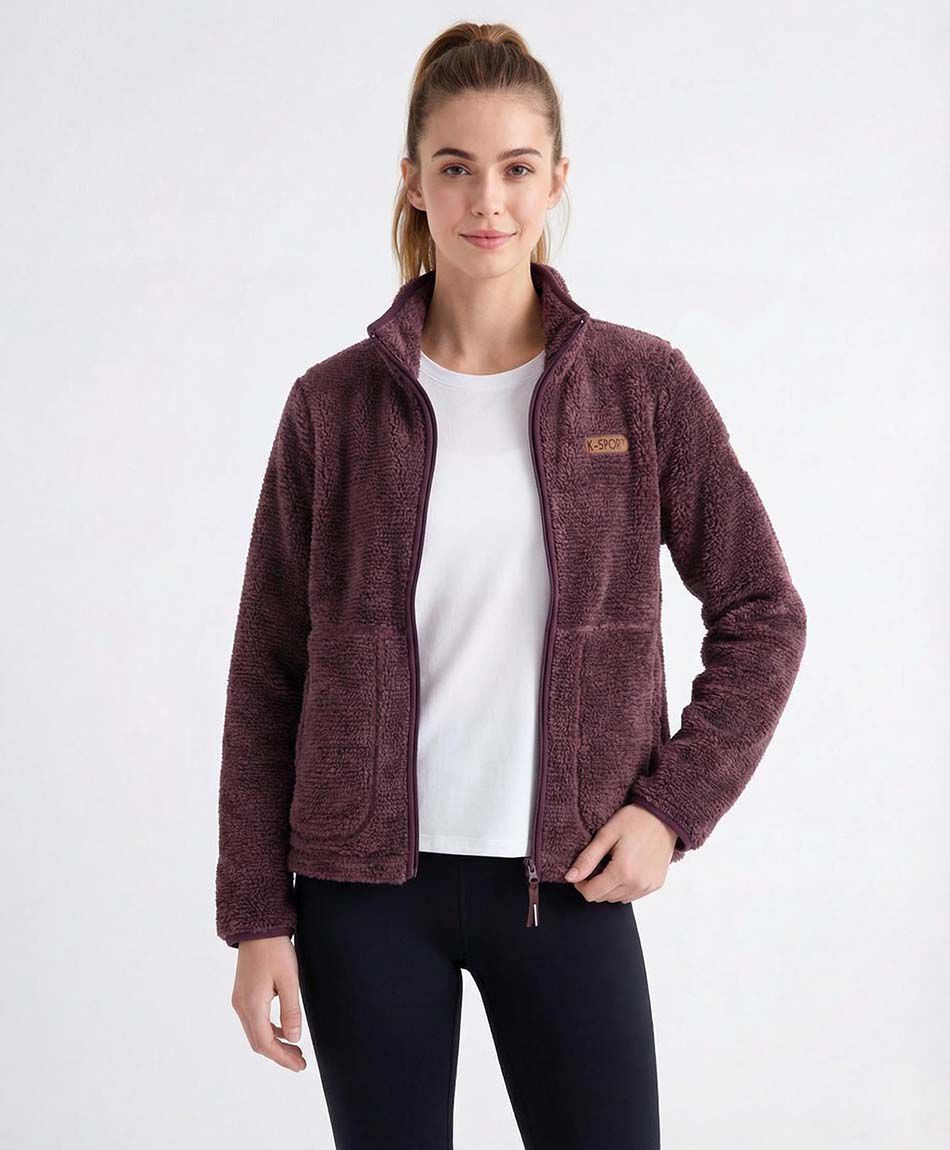 Polar deportivo mujer sin gorro burdeo