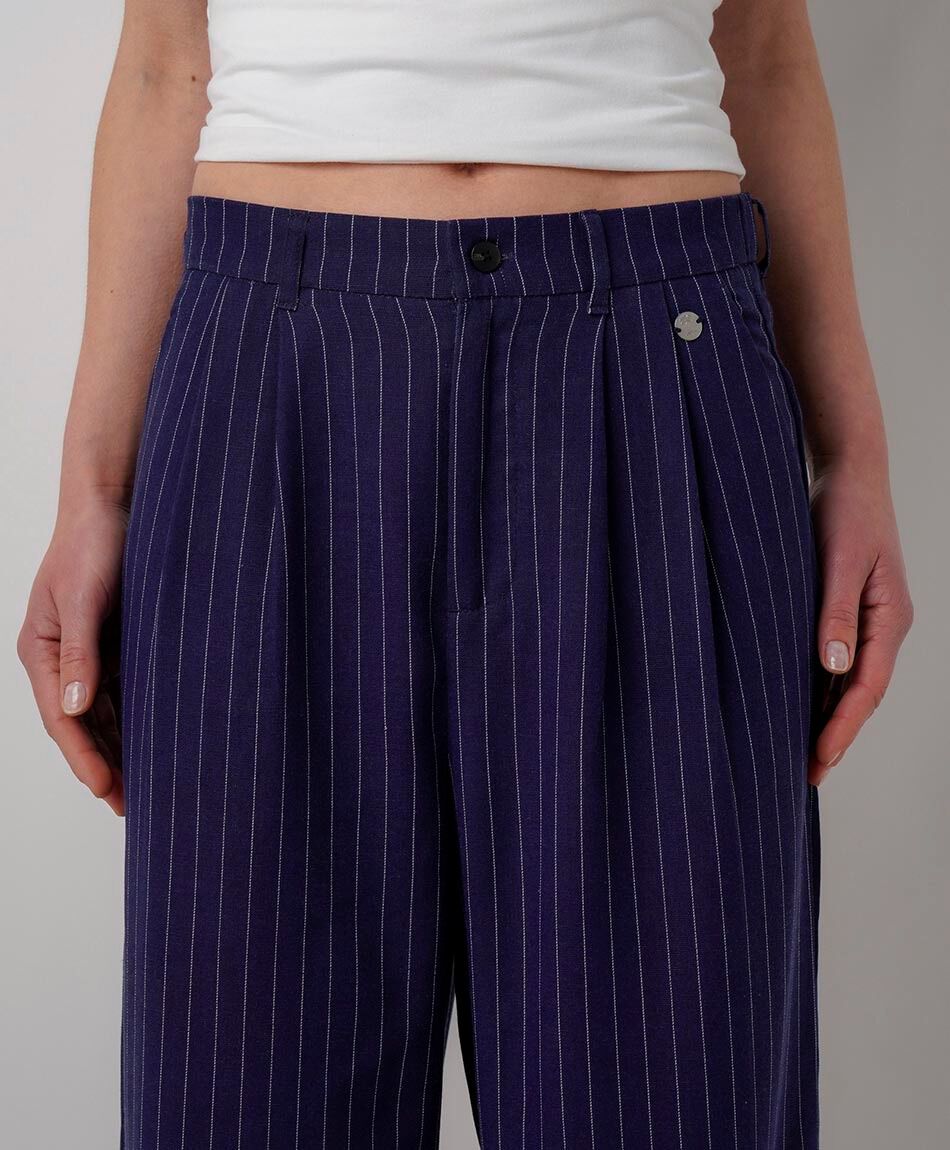 Pantal&oacute;n mujer rayas lino