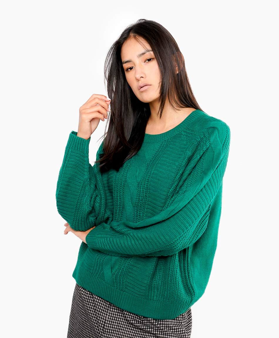 Sweater mujer textura verde