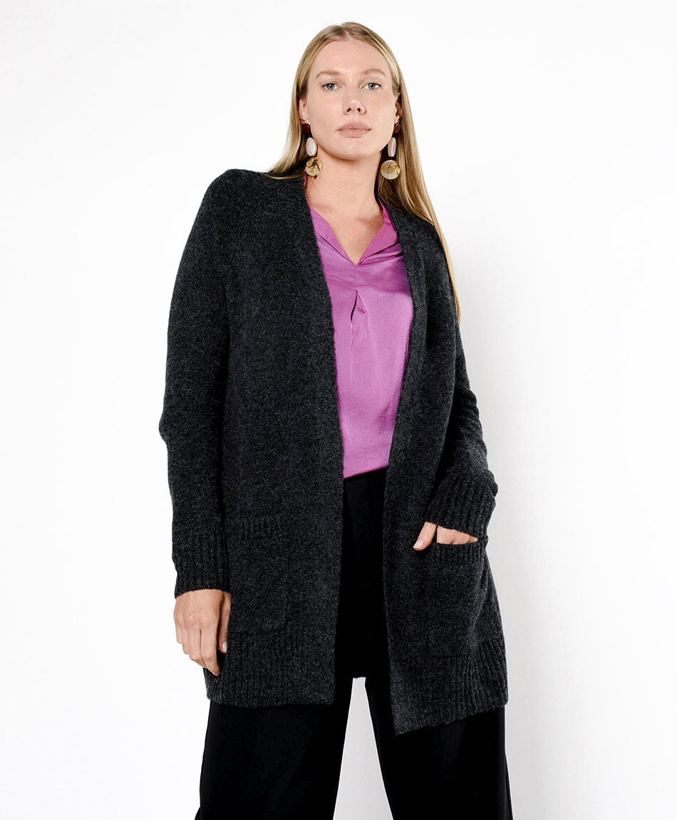 Cardigan mujer largo melange