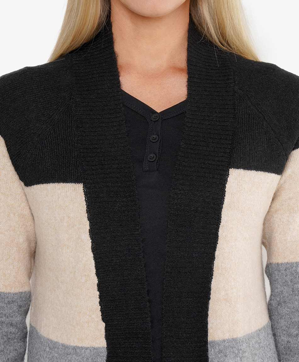 Cardigan mujer tricolor