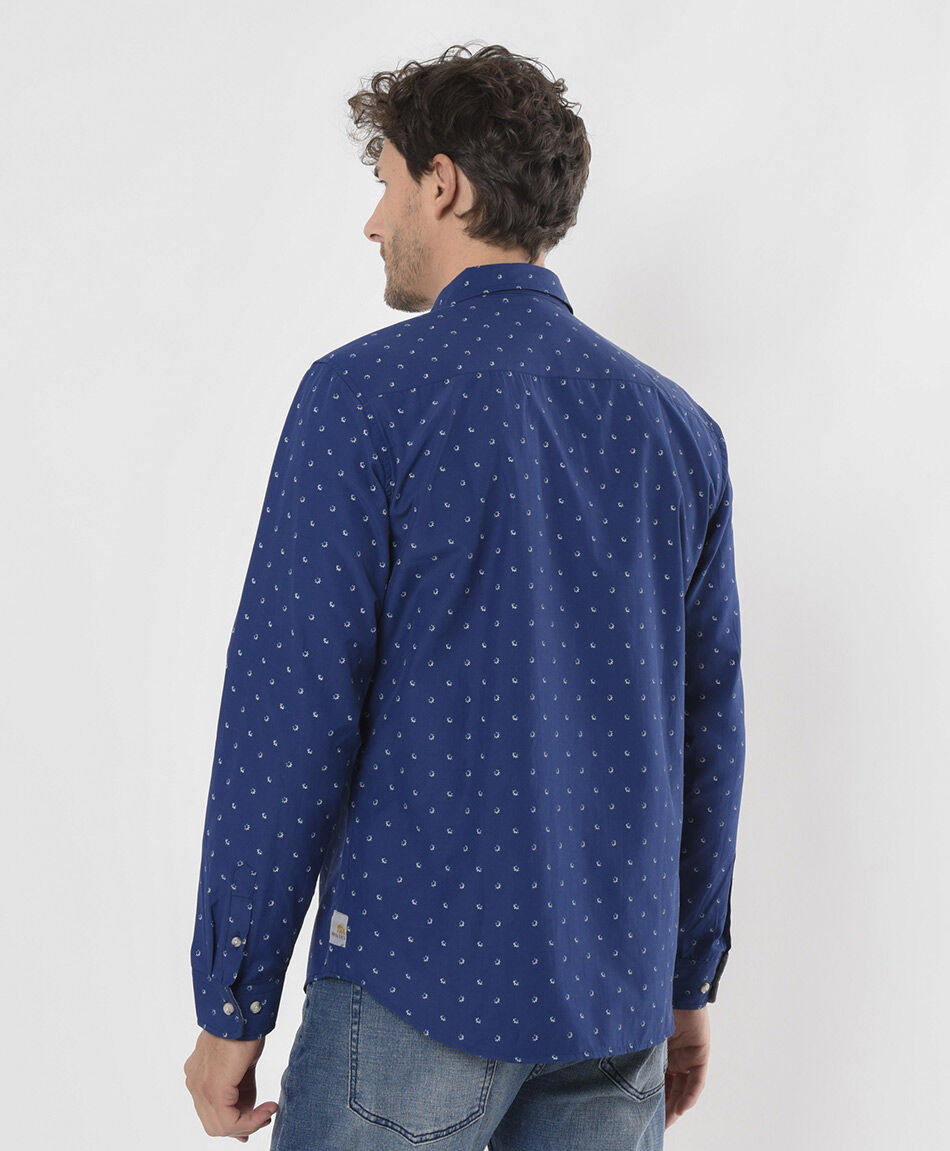 Camisa hombre florcitas manga larga