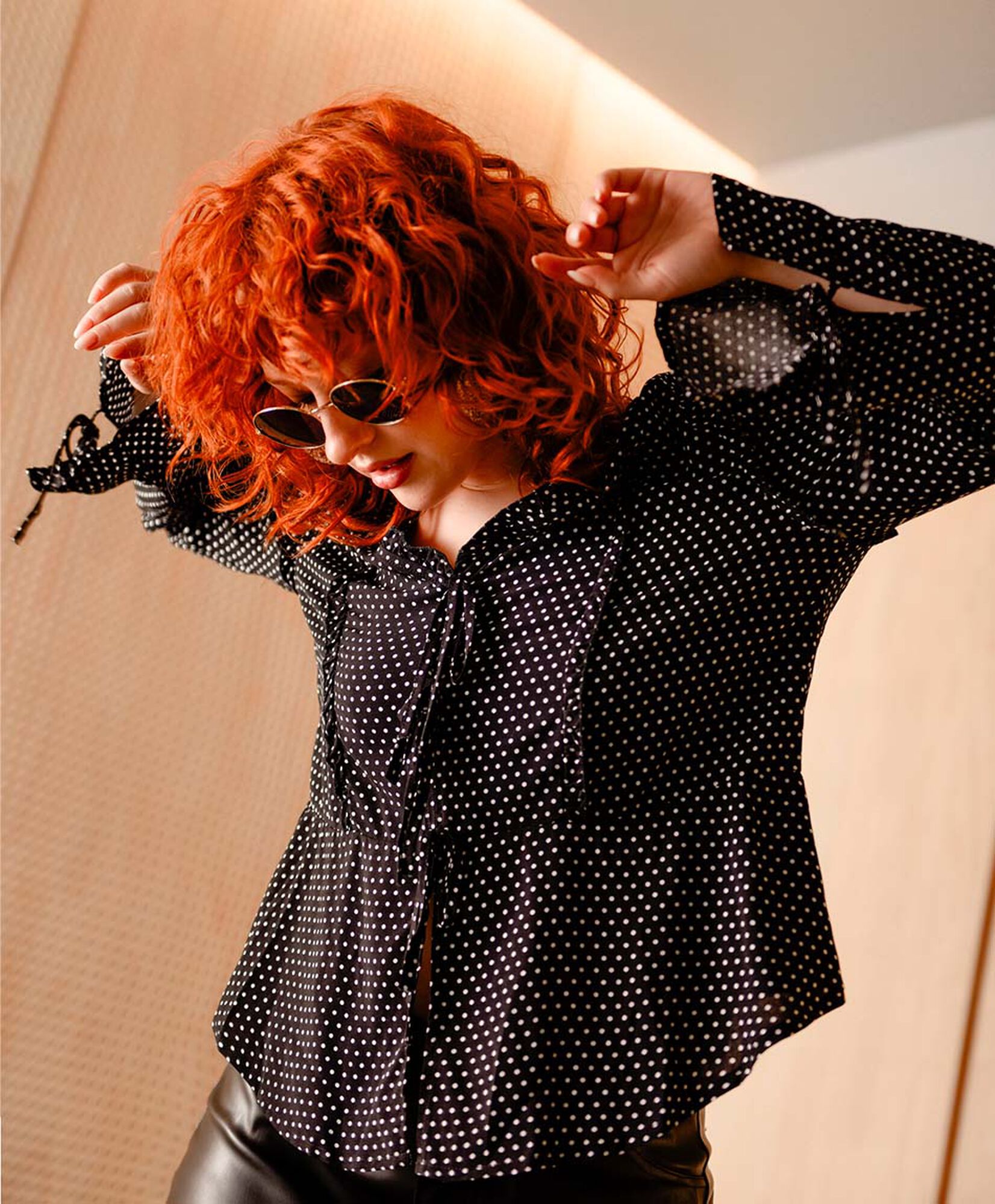 Blusa mujer puntitos y lazos Blusa mujer puntitos y lazos