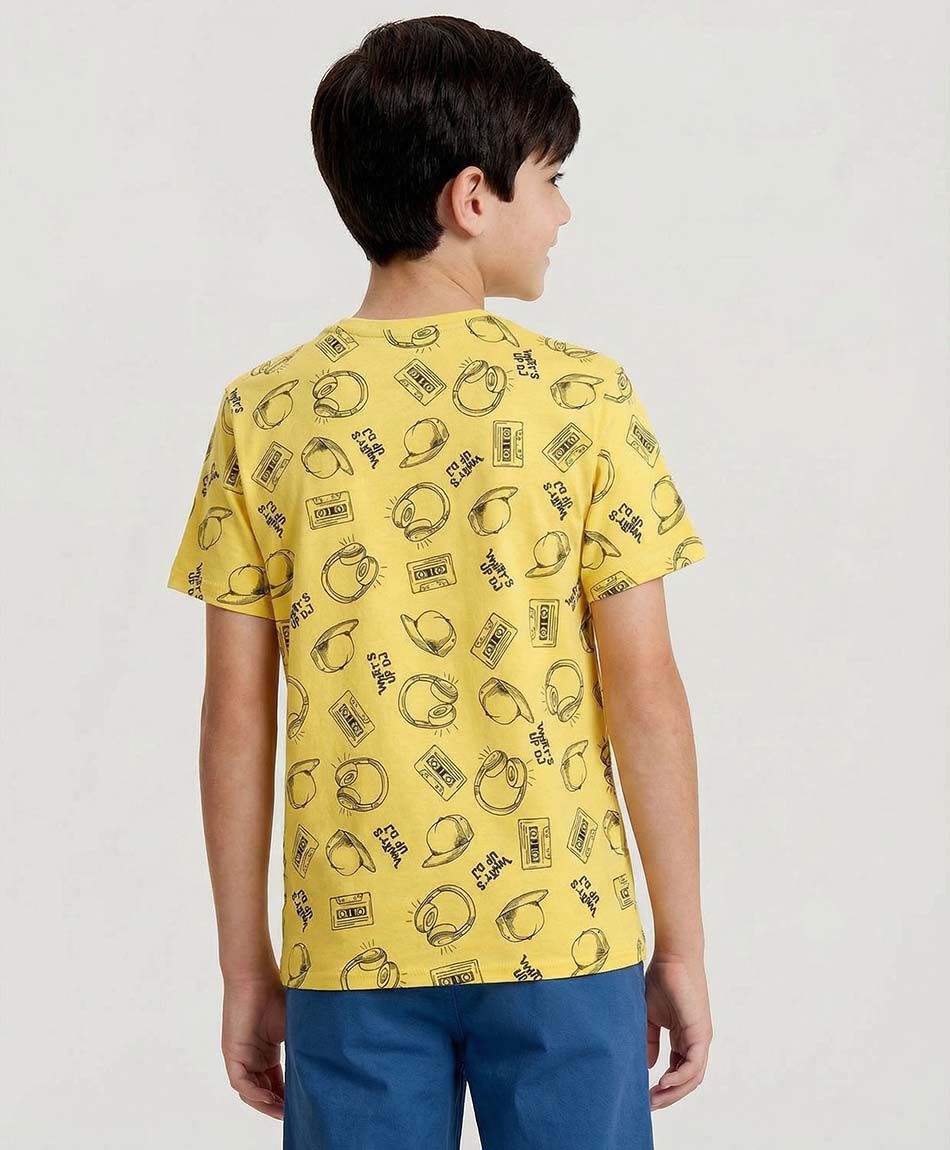 Polera ni&ntilde;o amarillo whats up dj