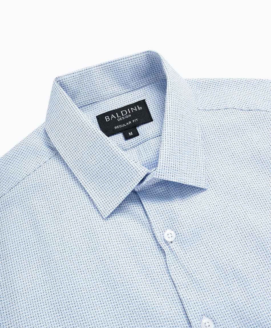 Camisa hombre manga larga lisa celeste