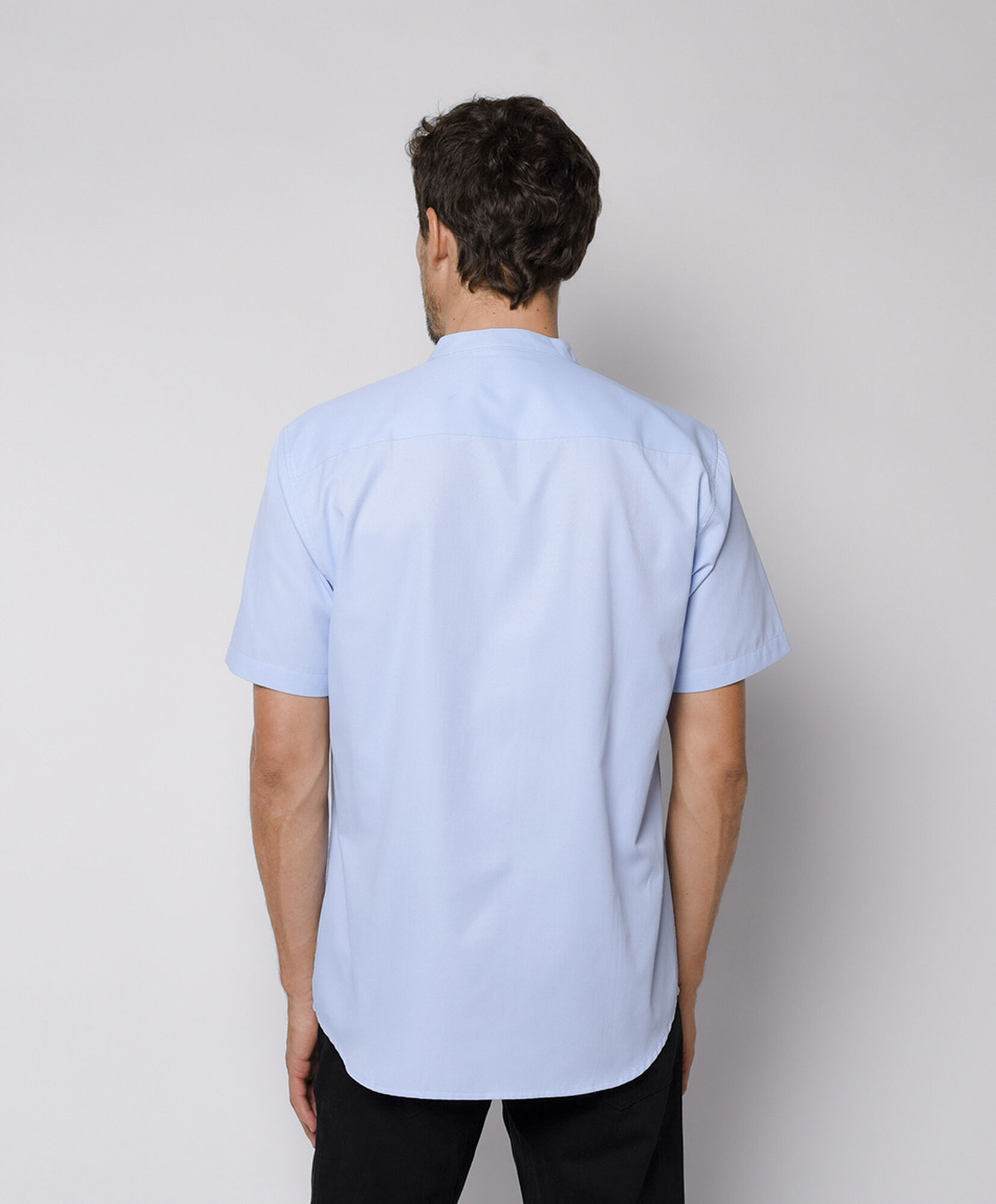 Camisa hombre celeste cuello mao Camisa hombre celeste cuello mao