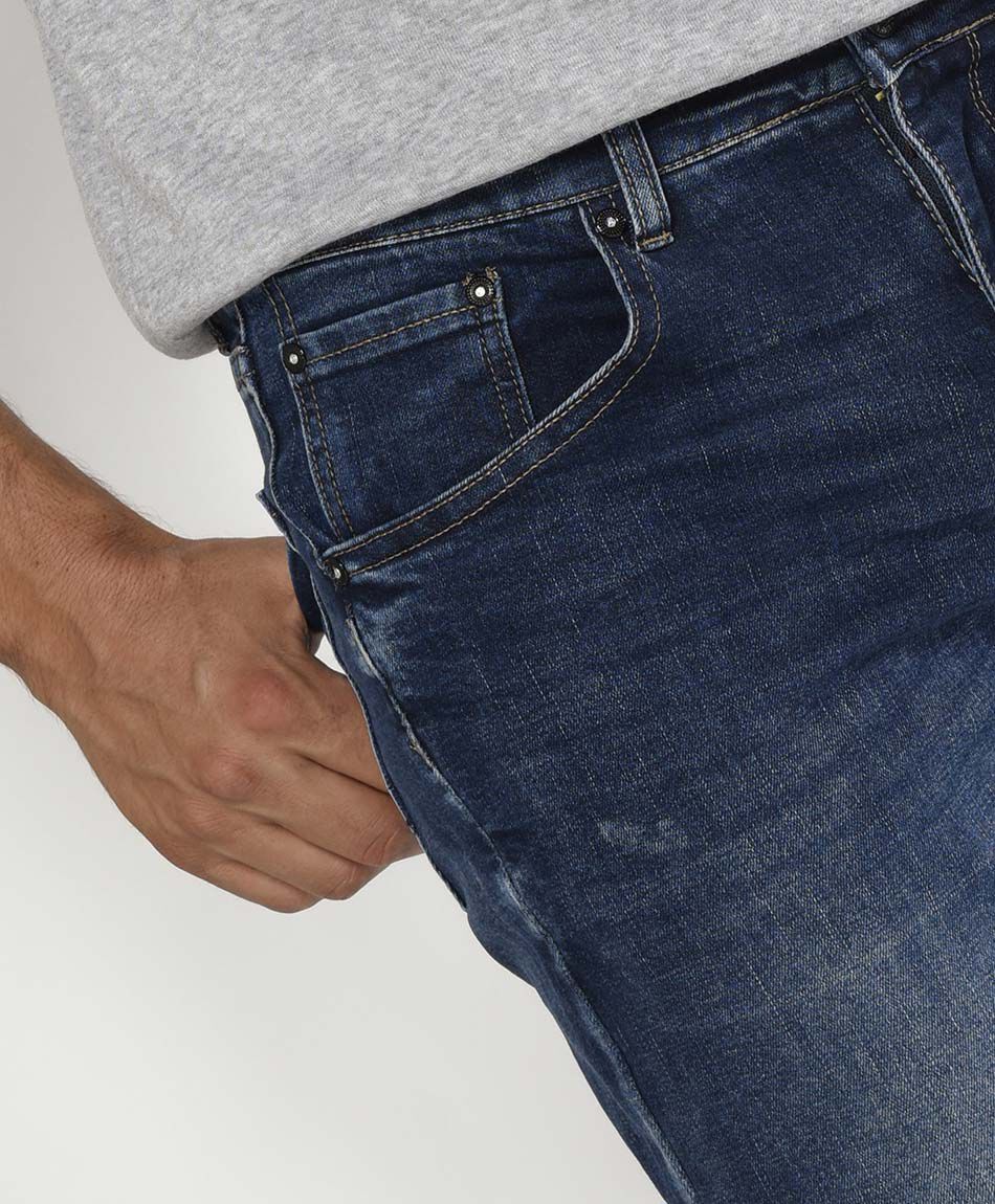 Jeans hombre desgastado skinny fit