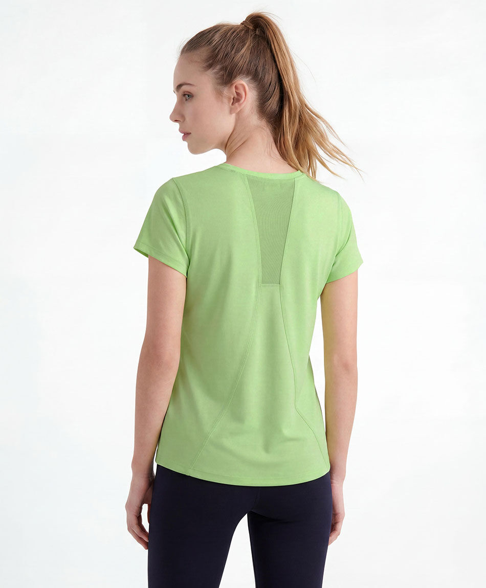Polera deportiva mujer ondas verde