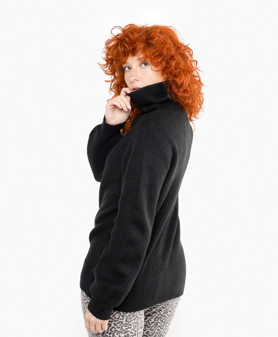 Cardigan mujer zipper black