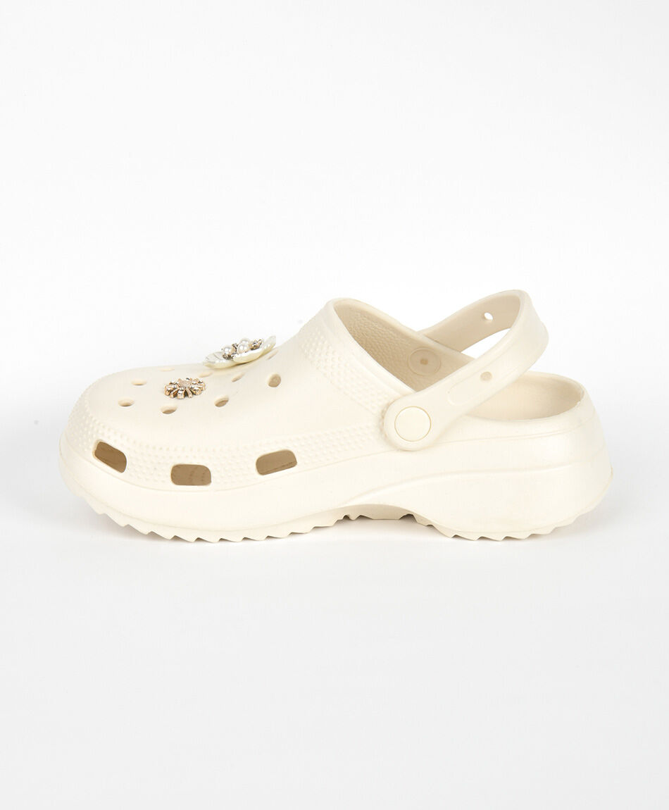 Sandalia mujer eva blanca florcitas