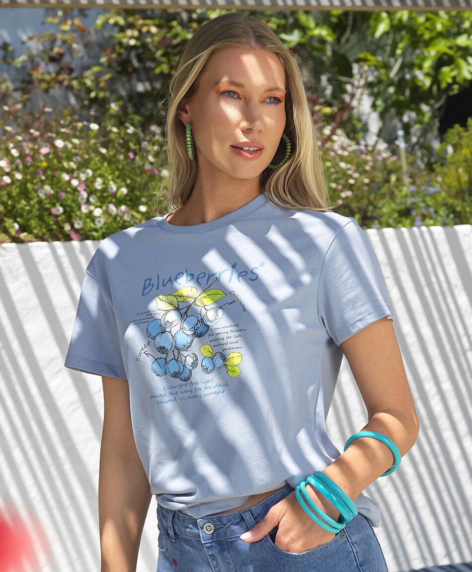 Polera mujer blueberries
