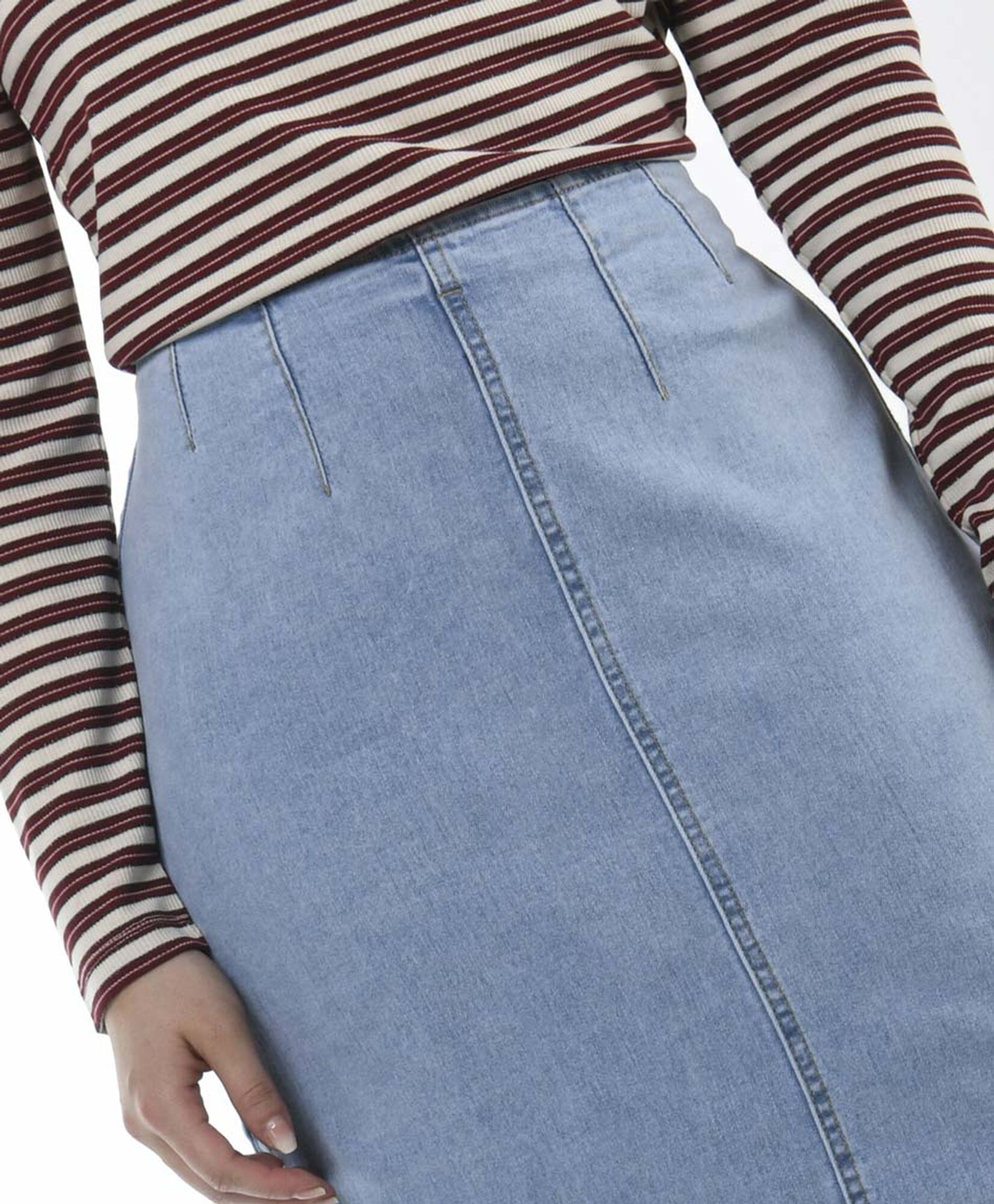 Falda mujer larga denim pinzas Falda mujer larga denim pinzas