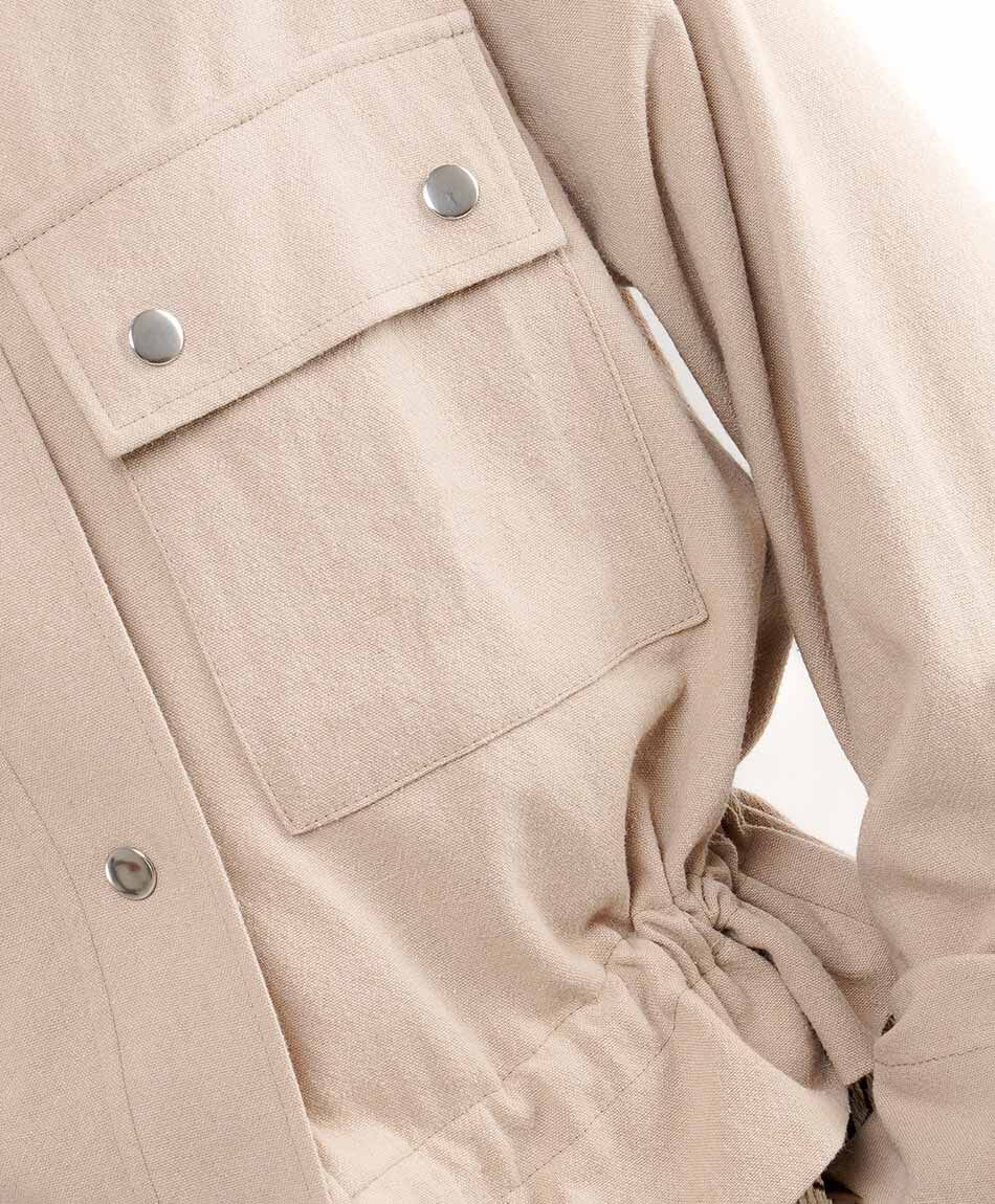 Chaqueta mujer lino estilo retro