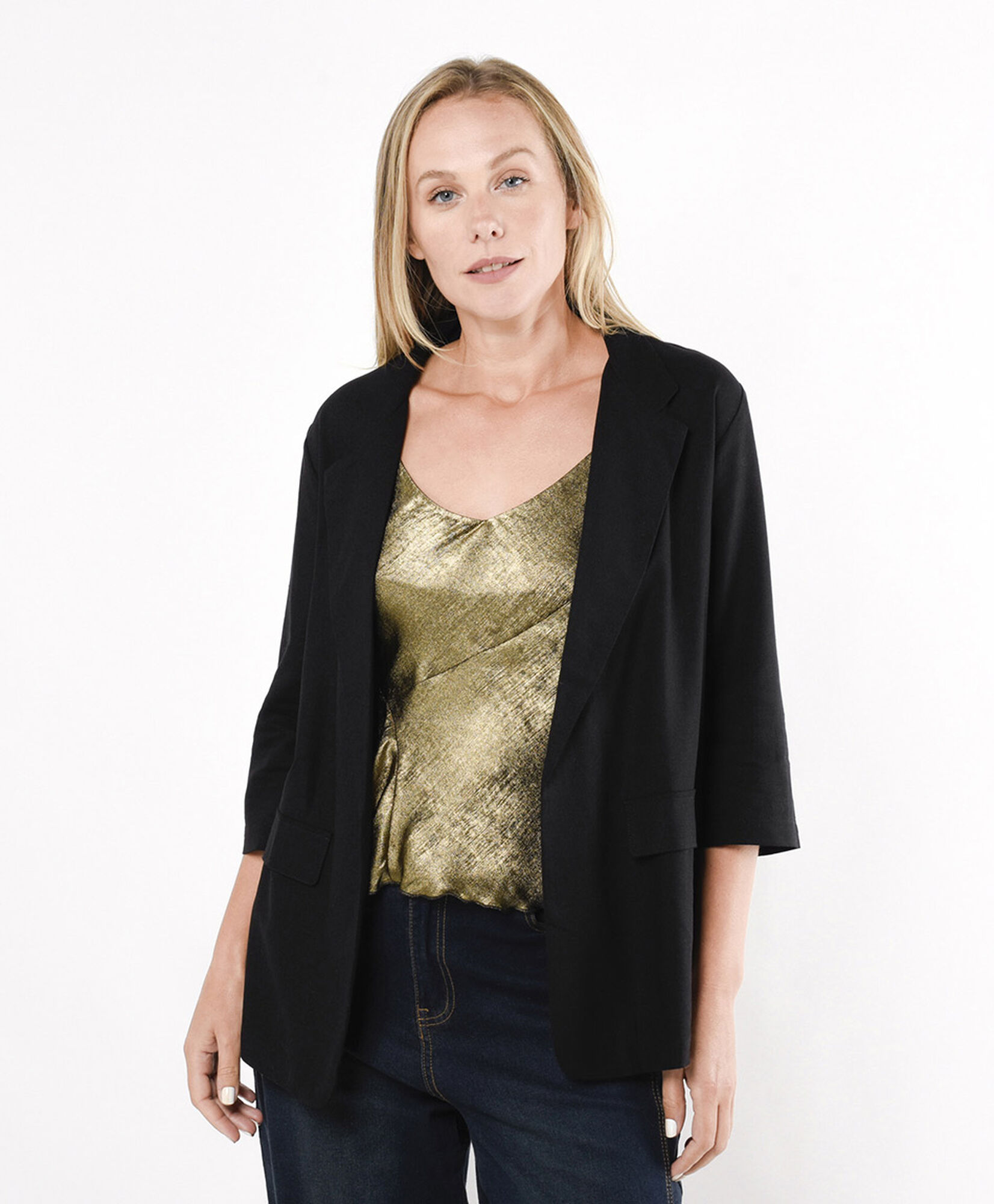 Blazer mujer negro lino Blazer mujer negro lino
