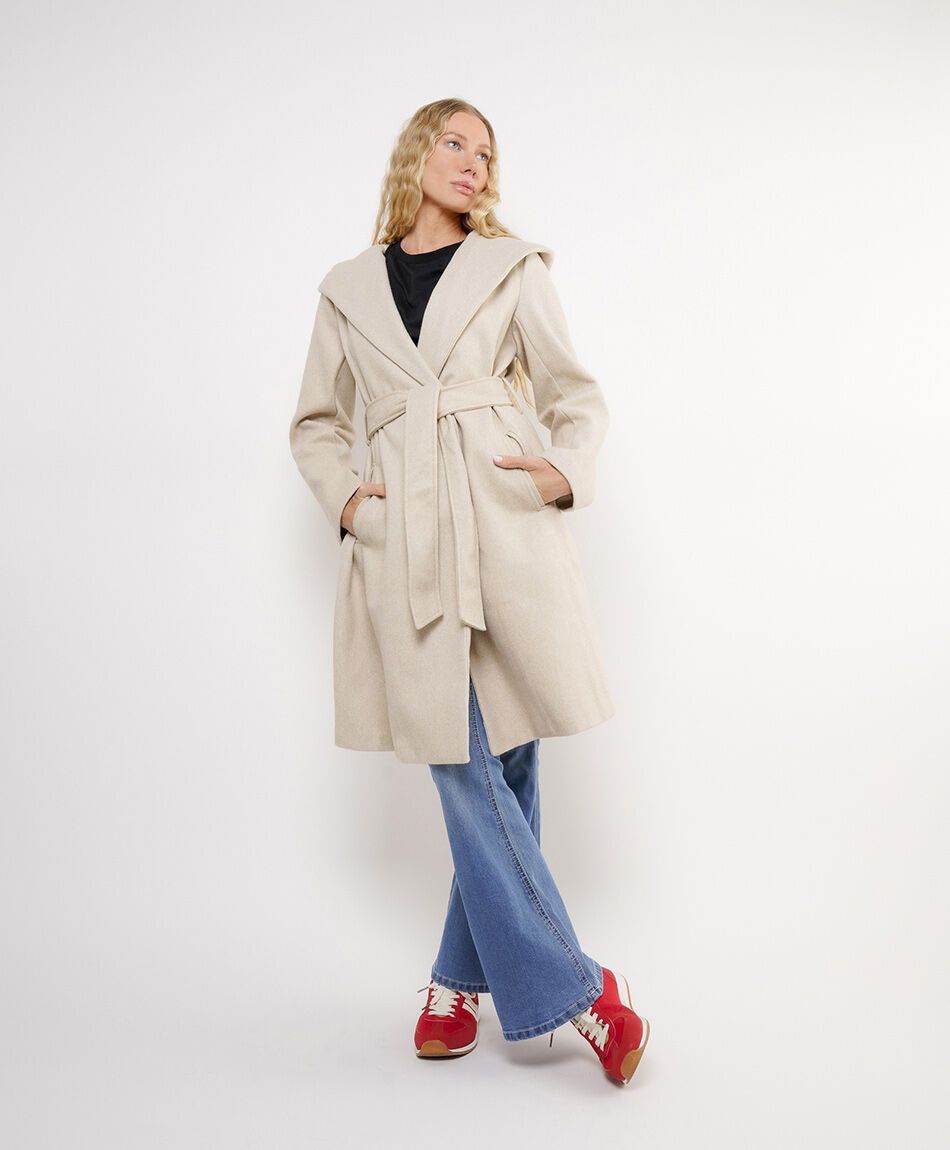 Abrigo mujer largo estilo capa