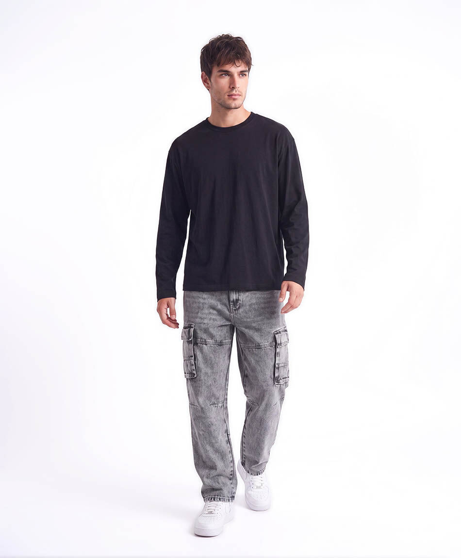 Jeans hombre cargo gris