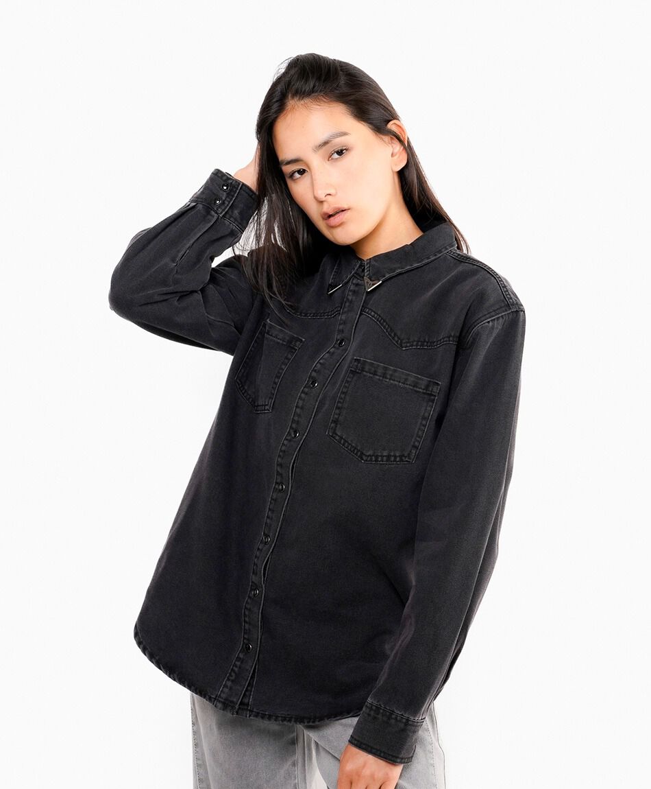 Blusa mujer denim vaquera