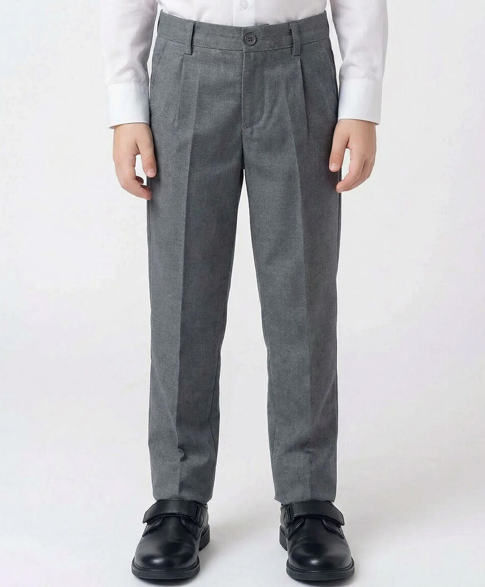 Pantal&oacute;n escolar gris con parche rodillas