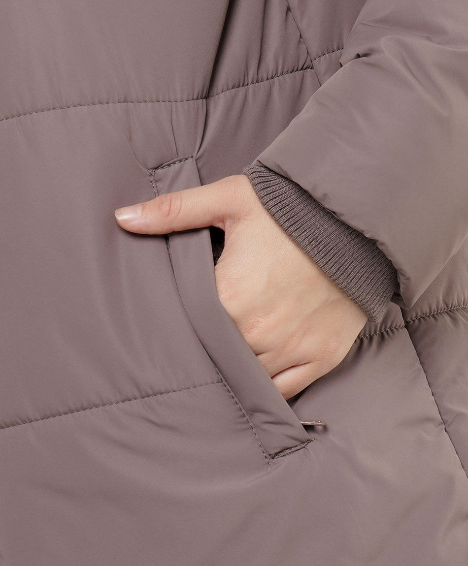 Parka mujer larga entallada botones laterales