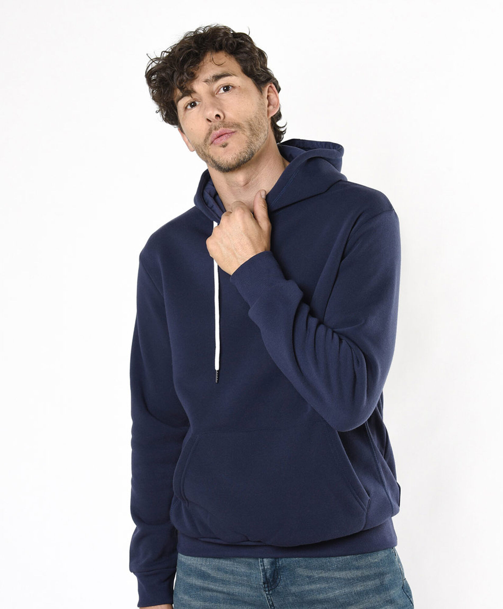 Polerón hombre liso azul Polerón hombre liso azul