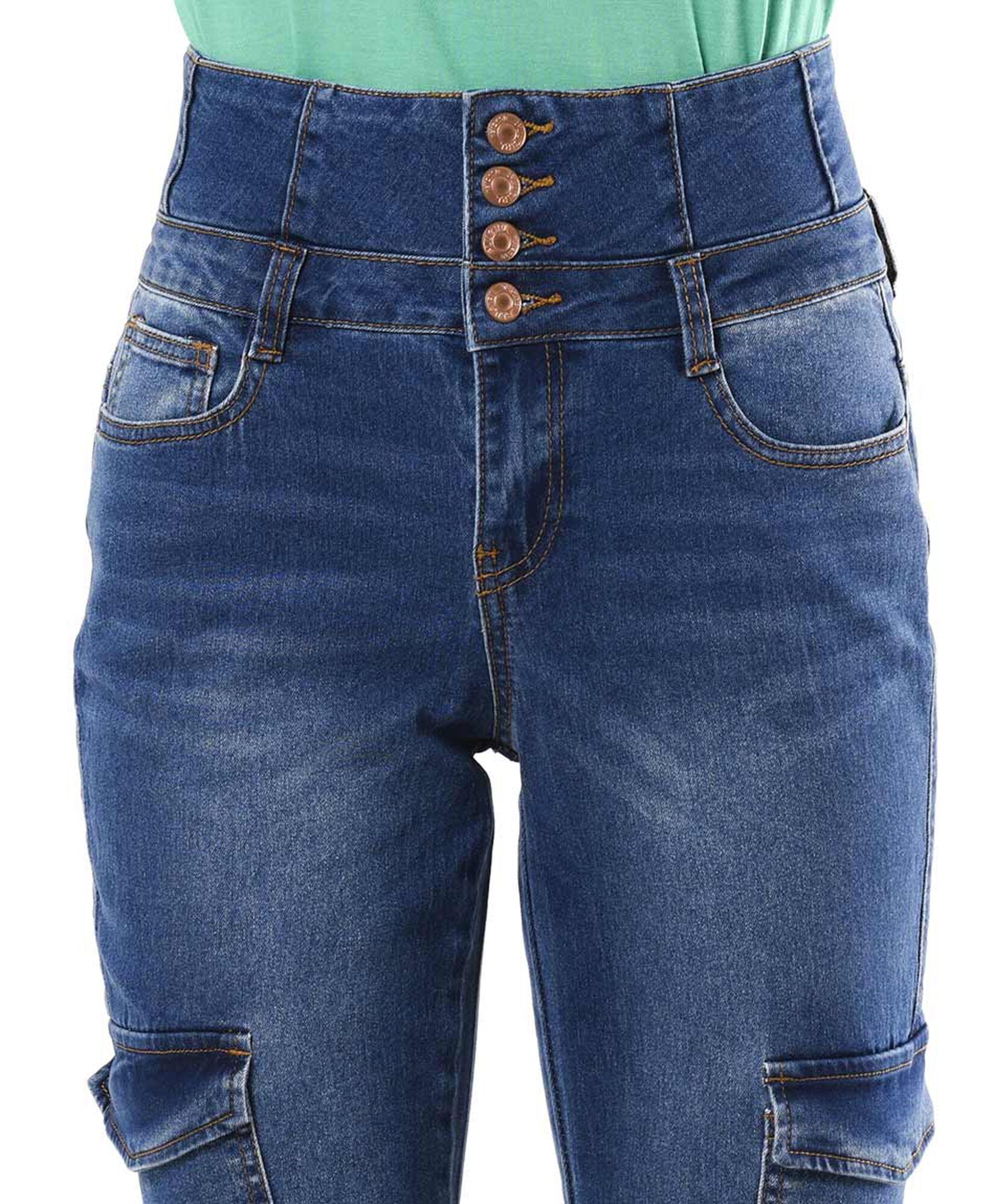 Jeans mujer pretina ancha cargo Jeans mujer pretina ancha cargo