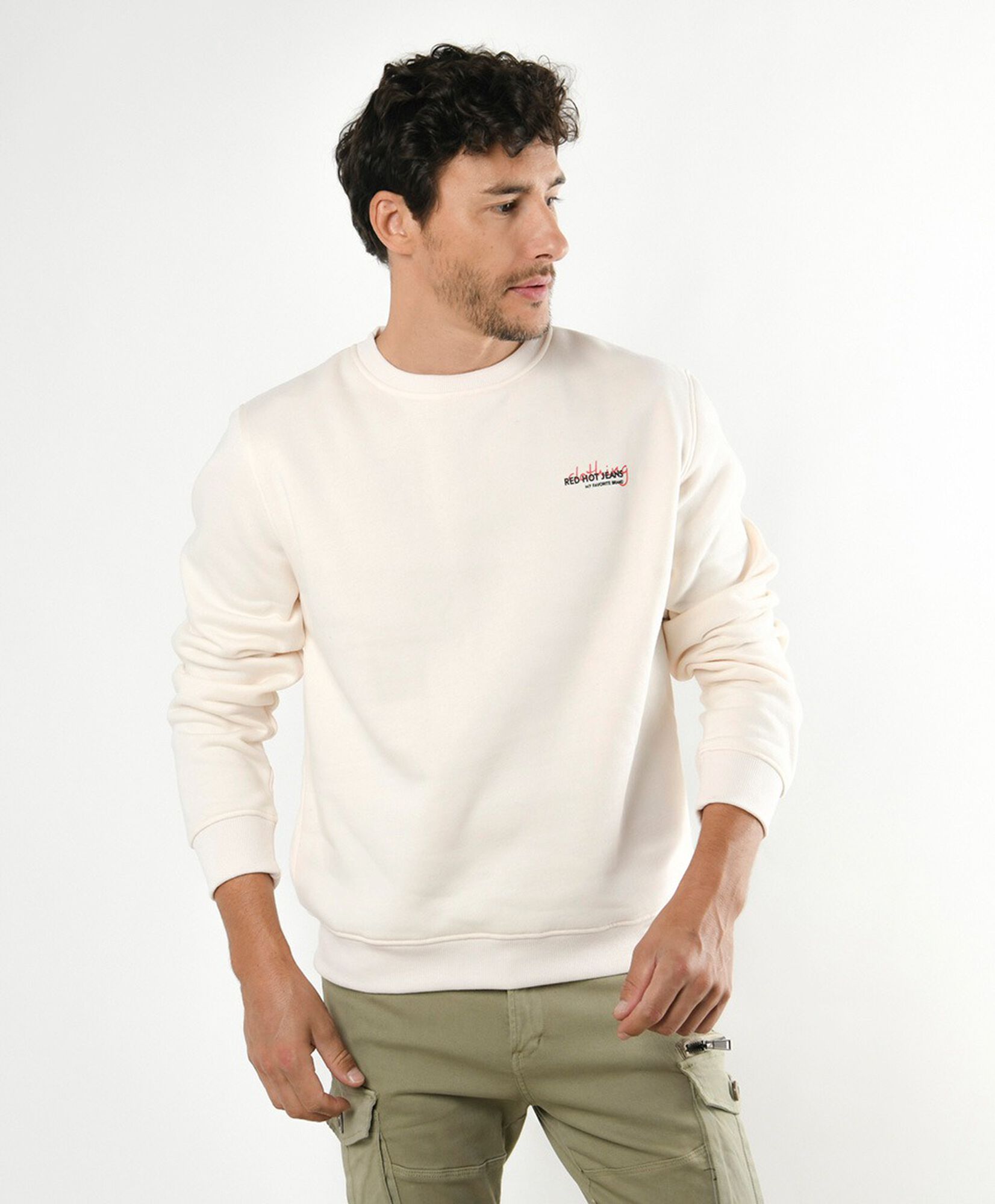 Polerón hombre doble estampado frase Polerón hombre doble estampado frase