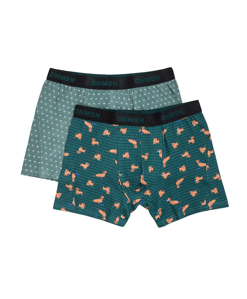 Pack 2 boxer hombre dog green