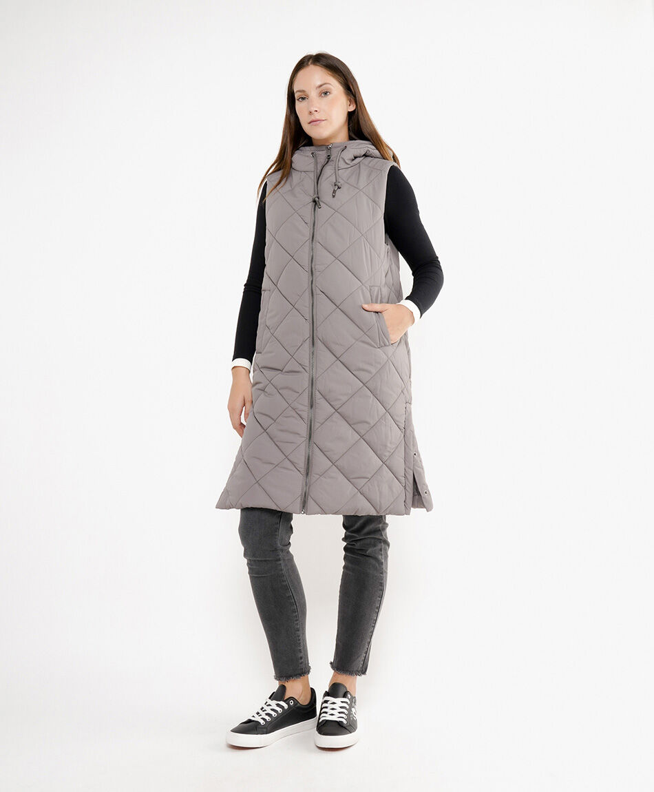 Parka mujer larga sin mangas