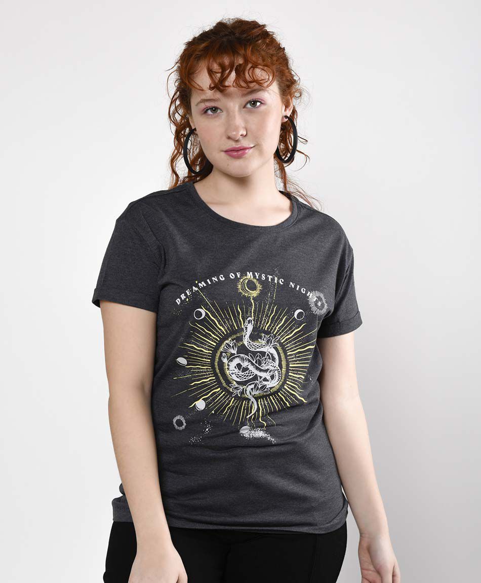 Polera manga corta cuello redondo