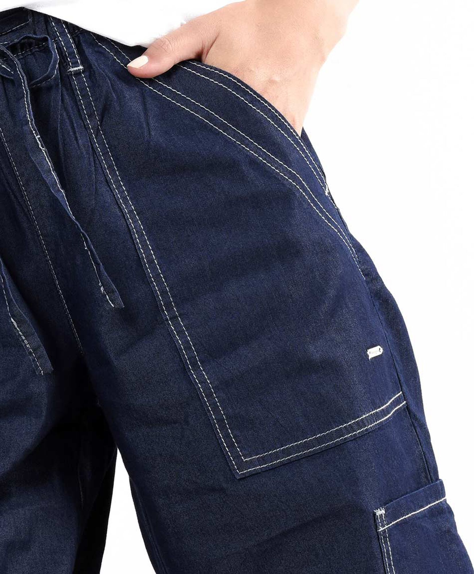 Pantalón mujer cargo lazo denim Pantalón mujer cargo lazo denim