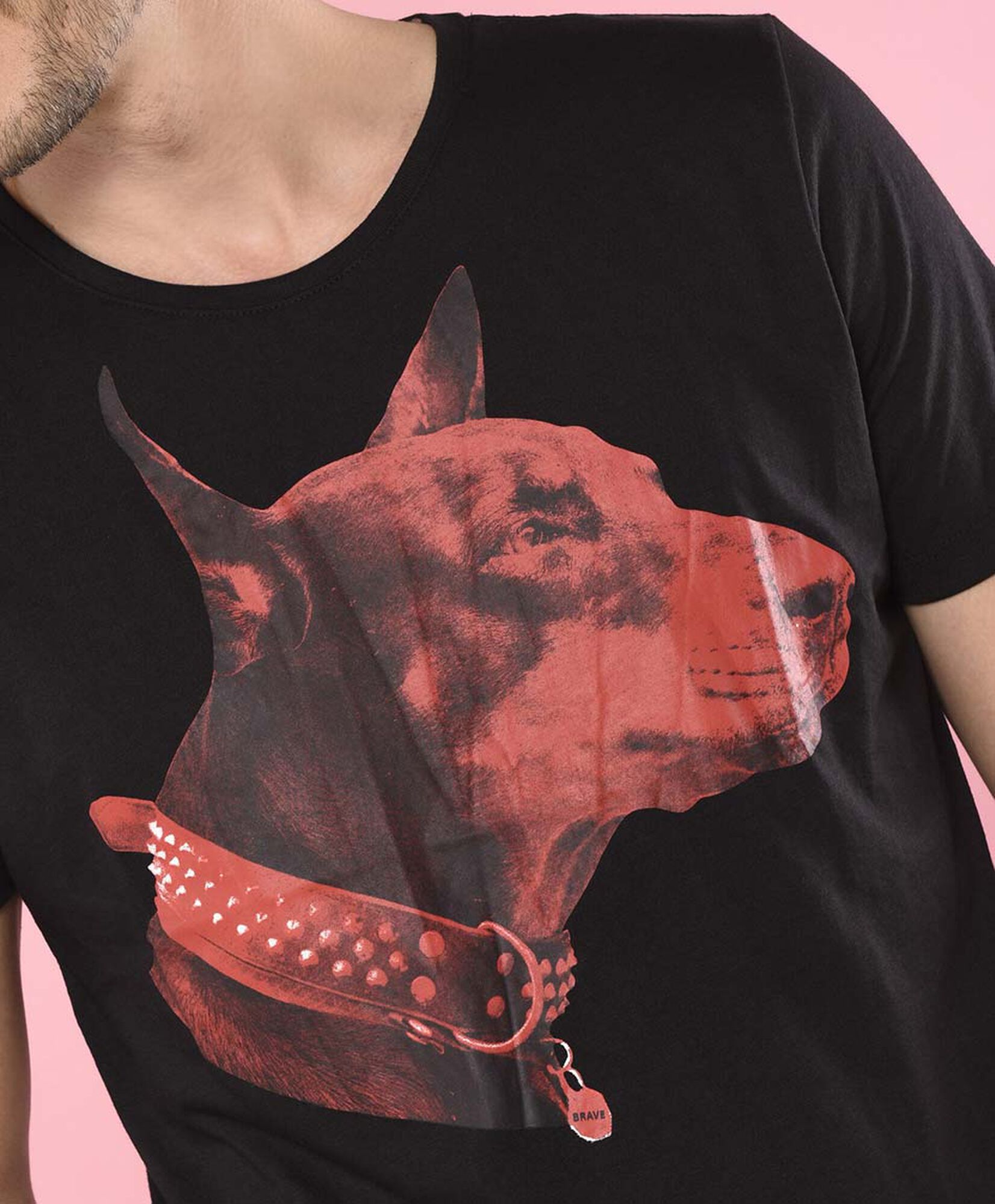 Polera hombre estampado perro Polera hombre estampado perro