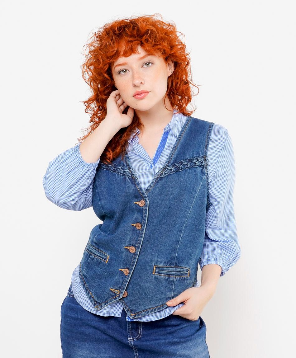 Vest mujer denim trenzas