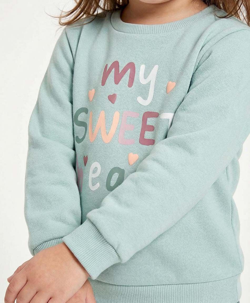 Set buzo beb&eacute; frase verde