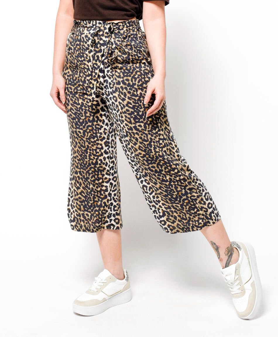 Pantal&oacute;n mujer animal print lazo