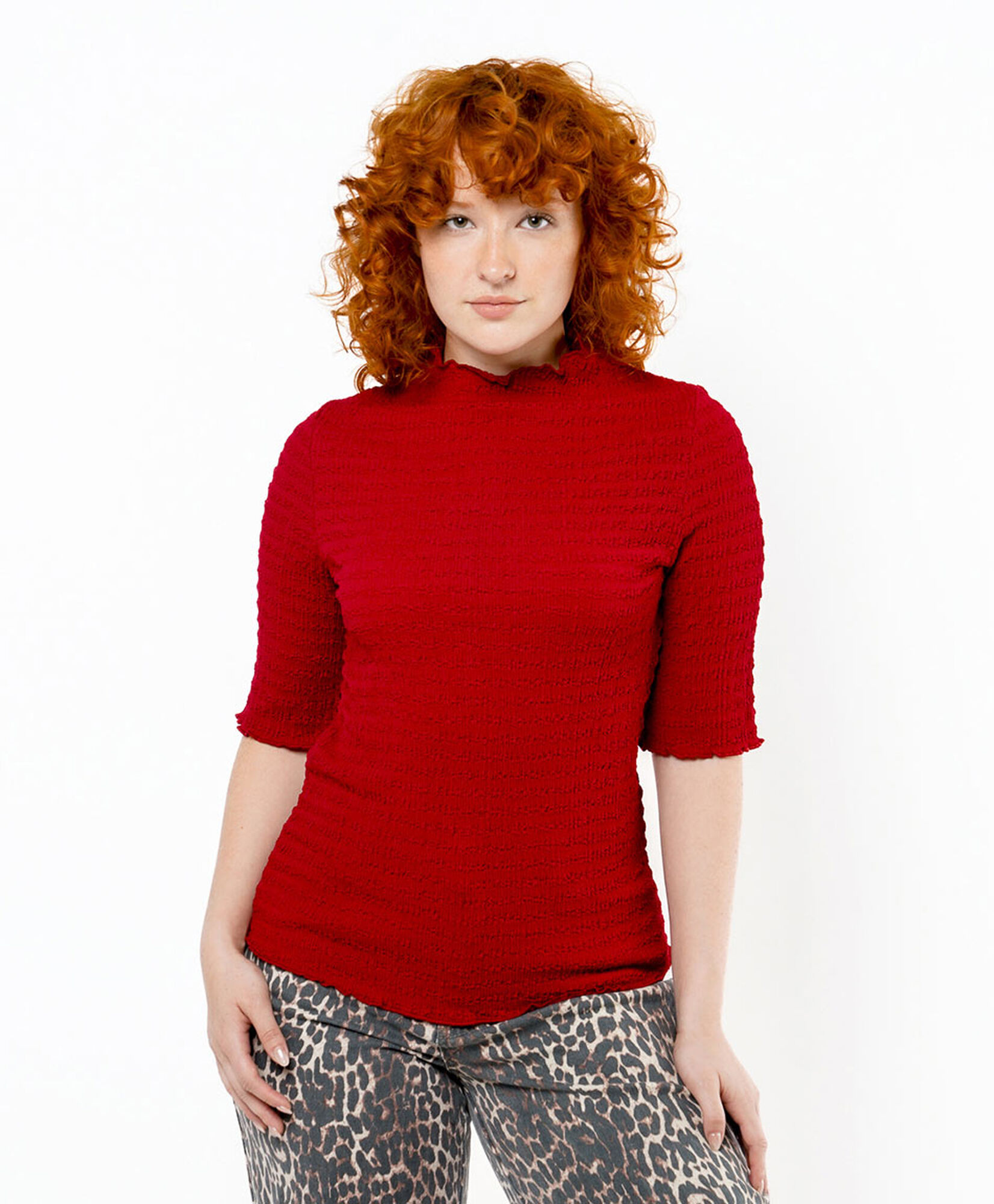 Polera mujer textura cuello perkins Polera mujer textura cuello perkins